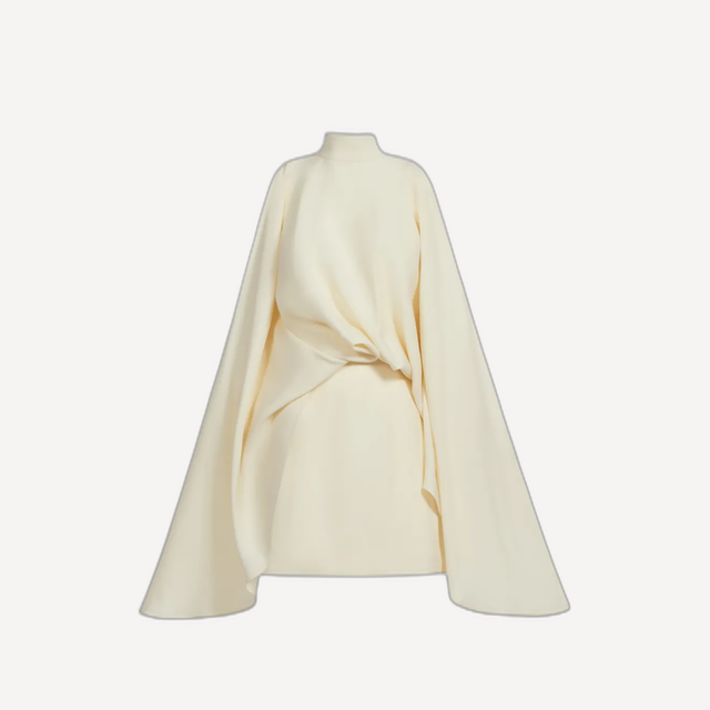 Bacall high-neck draped dress
