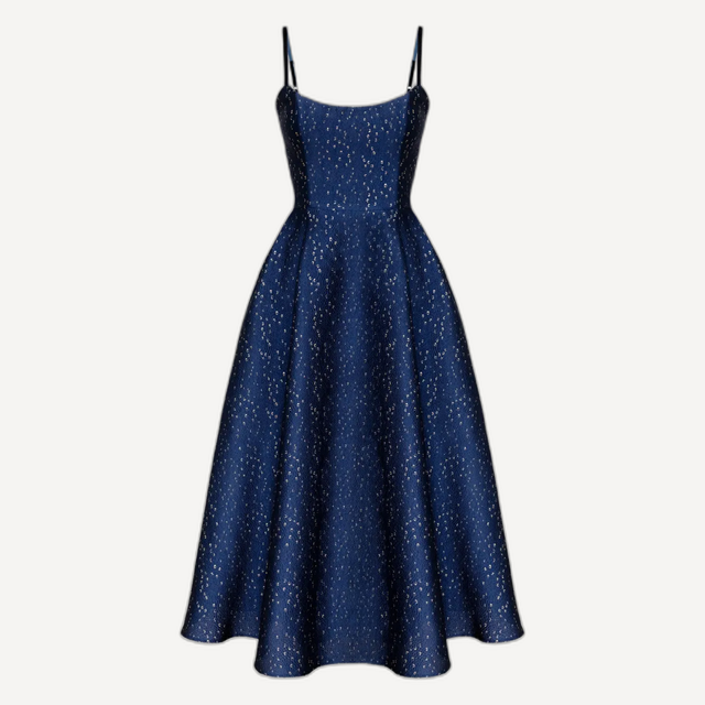 jacquard corset-bustier midi dress